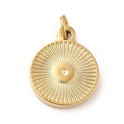 Ion Plating(IP) 304 Stainless Steel Coin Charms STAS-G295-16G-1