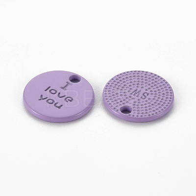 Spray Painted Alloy Charms for Valentine's Day PALLOY-Q433-027E-RS-1