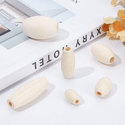 Unfinished Wood Beads WOOD-OC0001-64-1