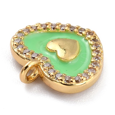 Golden Plated Brass Micro Pave Clear Cubic Zirconia Charms ZIRC-L097-035F-G-1