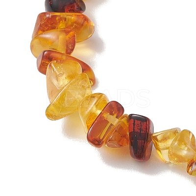 Natural Amber Beads Stretch Bracelets for Women BJEW-JB13256-01-1