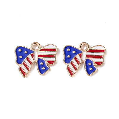 American Flag Style Alloy Enamel Pendants X-ENAM-K067-26-1