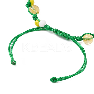 Flower Synthetic Citrine  Braided Bracelets for Women BJEW-TA00625-03-1
