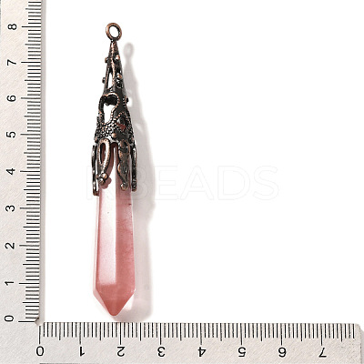 Cherry Quartz Glass Pointed Big Pendants LS-G-P560-02R-07-1