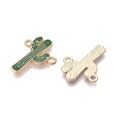 Rack Plating Alloy See Greem Enamel Connector Charms ENAM-N056-349G-1