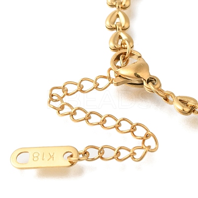Ion Plating(IP) 304 Stainless Steel Heart Link Bracelets for Women BJEW-H613-03G-1