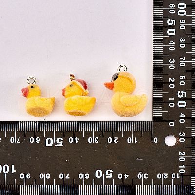 20Pcs 5 Styles Flocky Opaque Resin Pendants RESI-SZ0001-77-1
