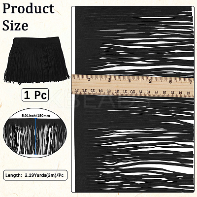 1Pc Suede Fabric Tassels Ribbon OCOR-GF0005-60B-01-1