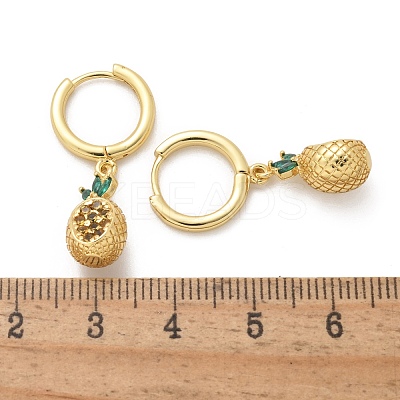 Brass Cubic Zirconia Hoop Earrings EJEW-Q015-02G-1