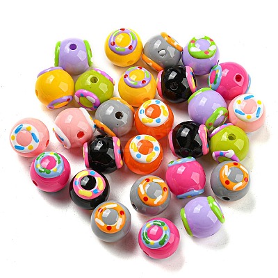 Opaque Acrylic Beads OACR-E026-01-1