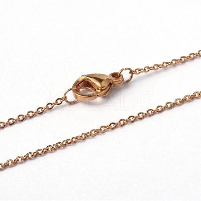 304 Stainless Steel Cable Chain Necklaces NJEW-F196-08B-1