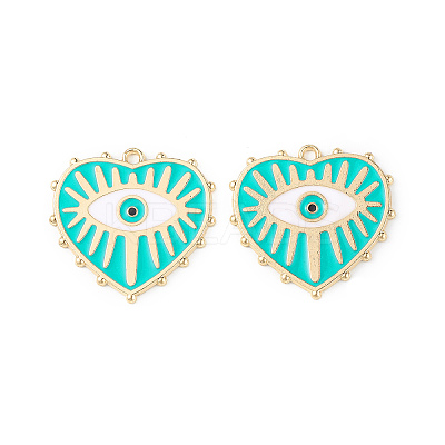 Rack Plating Alloy Enamel Pendants ENAM-K067-05F-1