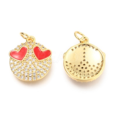 Brass Micro Pave Clear Cubic Zirconia Pendants X-ZIRC-B0004-16G-1