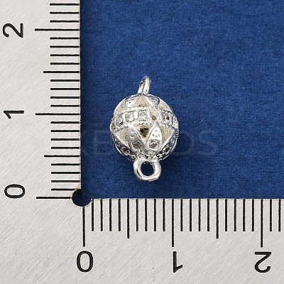 Brass Micro Pave Clear Cubic Zirconia Connector Charms KK-A230-06F-S-1