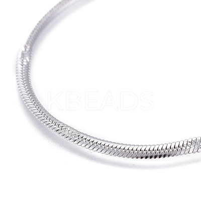 Non-Tarnish 304 Stainless Steel Flat Snake Chain Necklaces NJEW-F277-02B-P-1