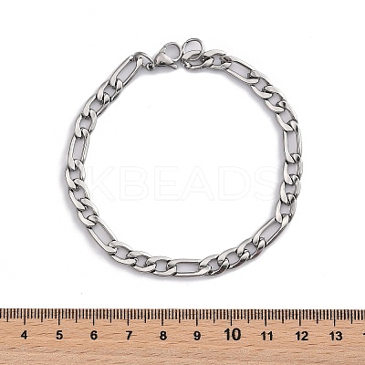 Tarnish Resistant Trendy Women's 304 Stainless Steel Figaro Chain Bracelets LS-STAS-A028-B017P-1