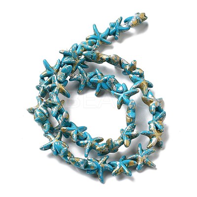 Synthetic Turquoise Dyed Beads Strands LS-G-P507-04R-1
