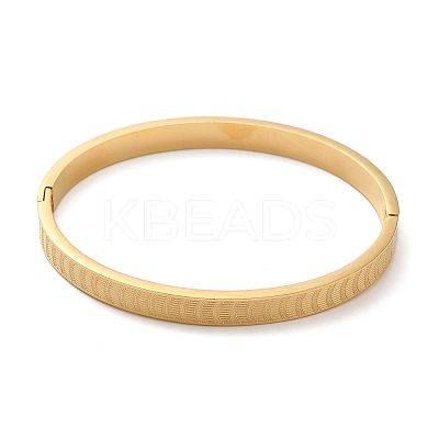304 Stainless Steel Stripe Textured Hinged Bangles for Women LS-BJEW-E099-04G-02-1