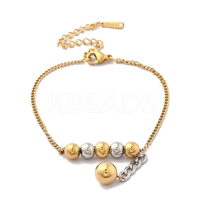 304 Stainless Steel Curb Chain Bracelets BJEW-D337-01B-GP-1