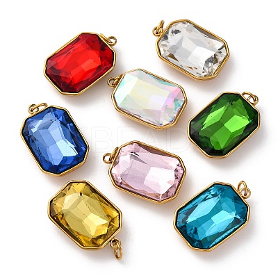 316 Stainless Steel Faceted Glass Pendants STAS-K258-48G-1