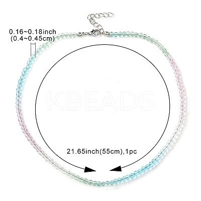 Bling Glass Round Beaded Necklace for Women NJEW-PH01490-03-1