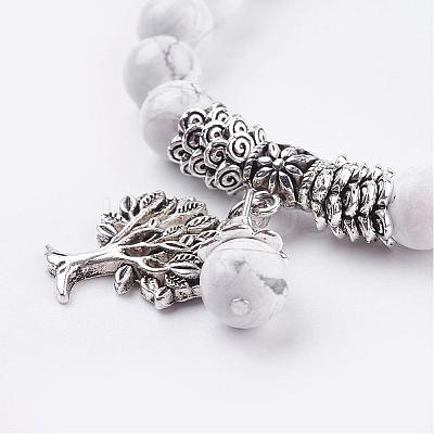 Natural Howlite Stretch Bracelets BJEW-F262-A06-1