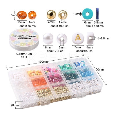 DIY Faceted & Letter & Heishi Beads Bracelets Making Kit DIY-YW0005-22-1