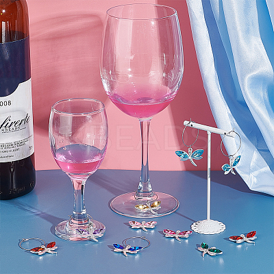 DIY Dragonfly Wine Glass Charms Making Kit DIY-UN0004-68-1