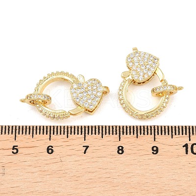 Brass Micro Pave Cubic Zirconia Lobster Claw Clasps KK-A161-02G-1