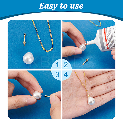 60Pcs 2 Colors Brass Peg Bails KK-PH0006-06-1