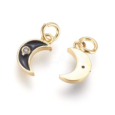 Brass Micro Pave Cubic Zirconia Charms ZIRC-G150-08G-02-1