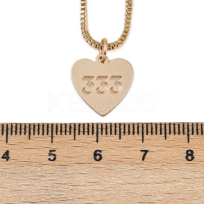 Brass Heart with Lucky Number 333 Pendant Necklaces & Alloy Pendants Sets SJEW-P005-01G-1