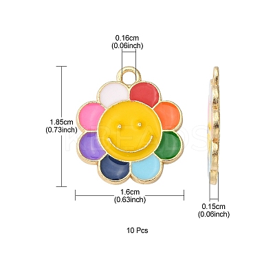 Alloy Enamel Pendants ENAM-YW0002-26LG-1
