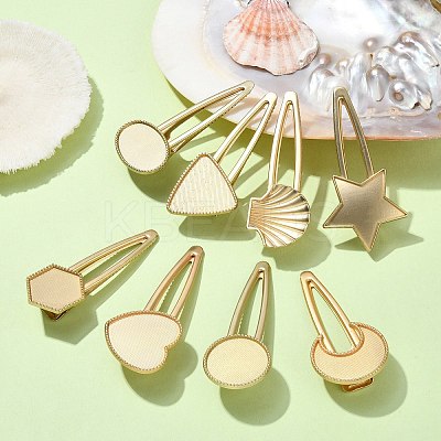 8Pcs 8 Styles Alloy Alligator Hair Clip Finding PHAR-CJ0001-03-1