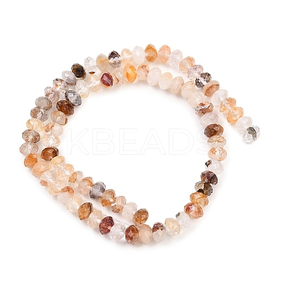 Natural Yellow Hematoid Quartz/Golden Healer Quartz Beads Strands G-C259-A40-5x8mm-1