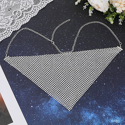 Triangle Alloy Headwear Masquerade Masks AJEW-WH20067-054S-1