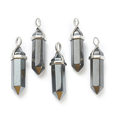 Synthetic Non-magnetic Hematite Pointed Pendants G-M378-01P-A16-1