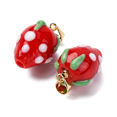 Handmade Lampwork Pendants LAMP-S069-05A-G-1