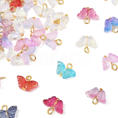 50Pcs Glass Pendants PALLOY-FS00016-1