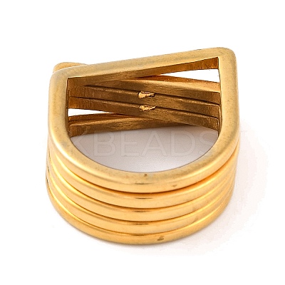 Ion Plating(IP) 304 Stainless Steel Multi-layer Arch Finger Rings for Women RJEW-S414-51B-G-1