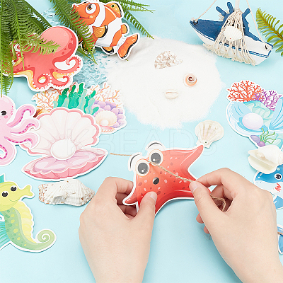 Ocean Theme Sea Animal Pendant Decoration HJEW-WH0042-85-1