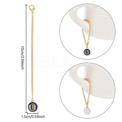 Flat Round with Letter Alloy Enamel Wine Glass Charms AJEW-AB00184-09-1