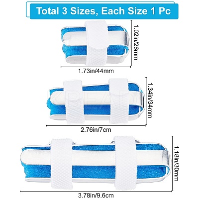 3Pcs 3 Style Adjustable Sponge & Aluminum Alloy Finger Fracture Fixation Splint AJEW-GF0003-85-1