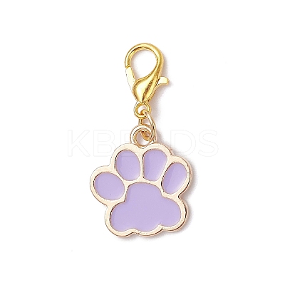 Alloy Enamel Dog Paw Print Pendant Decorations HJEW-JM03746-1