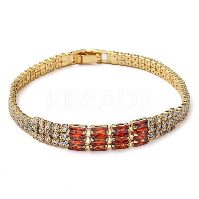 Rack Plating Brass Rectangle Link Bracelet BJEW-Q771-10G-1