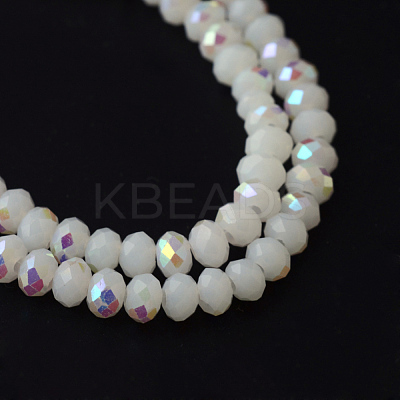 Electroplate Solid Color Glass Rondelle Bead Strands EGLA-Q050-12mm-15-1