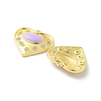 Brass Micro Pave Clear Cubic Zirconia Pendants KK-F871-06G-01-1