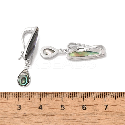 Teardrop Brass Fold Over Clasps KK-Z073-35P-03-1