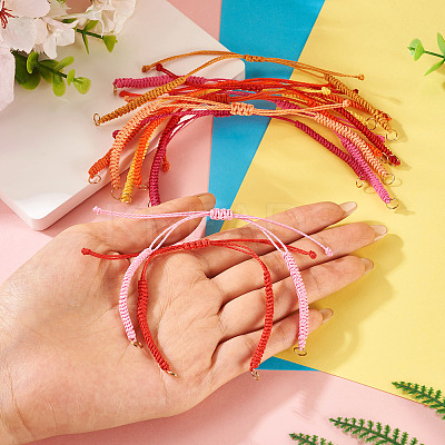 30Pcs 10 Styles Adjustable Waxed Polyester Cord Bracelet Making X1-AJEW-TAC00051-1