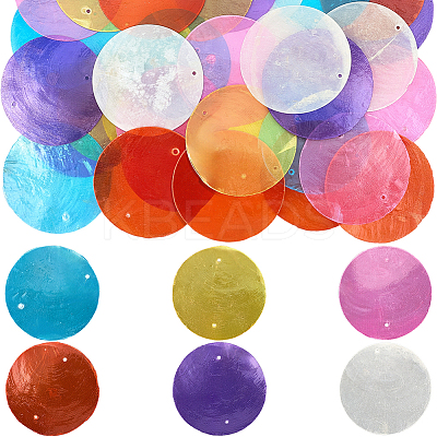 36Pcs 6 Colors Dyed Natural Capiz Shell Pendants FIND-SC0017-50-1